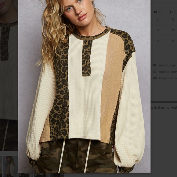 POL “ Brighton “ POL Top with Balloon Sleeves in Thermal 81 - Picture 4 of 6